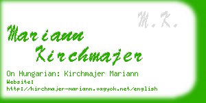 mariann kirchmajer business card